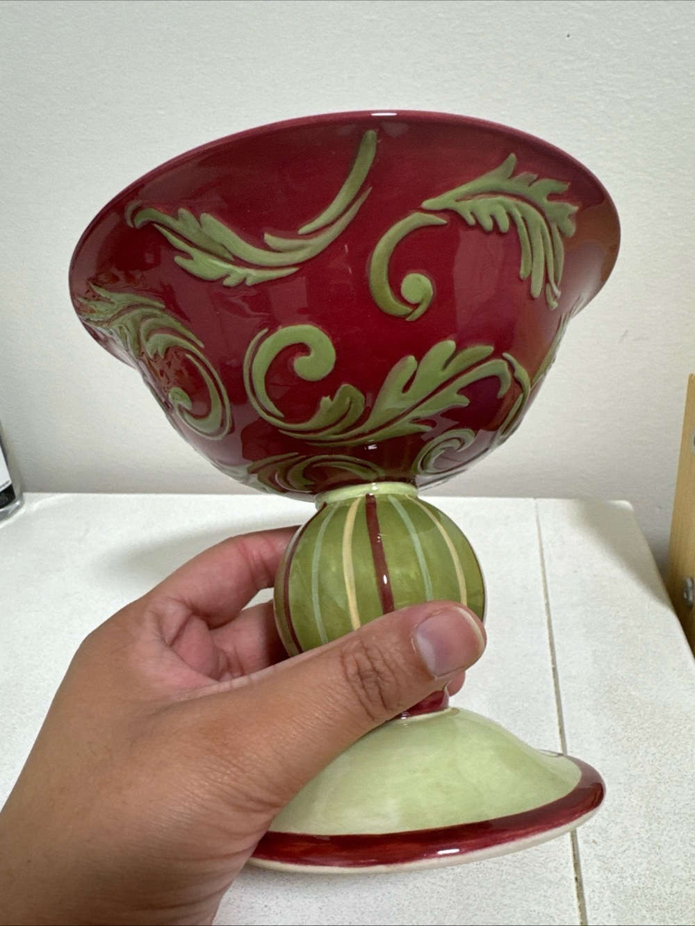 Villeroy & Boch Joy Noel Round Compote Pedestal Bowl Christmas Holiday NWOT